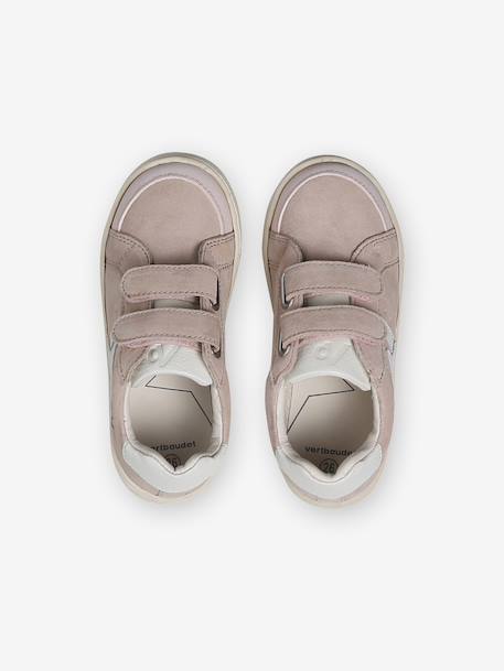 Baskets scratchées cuir enfant collection maternelle blanc+rose pâle - vertbaudet enfant 