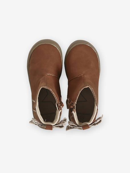 Meisjeslaarzen met rits kleutercollectie antraciet+bruin+zwart - vertbaudet enfant 