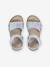 Glitzersandalen met klittenband voor kinderen, kleutercollectie veel blauw+wit, bedrukt - vertbaudet enfant 