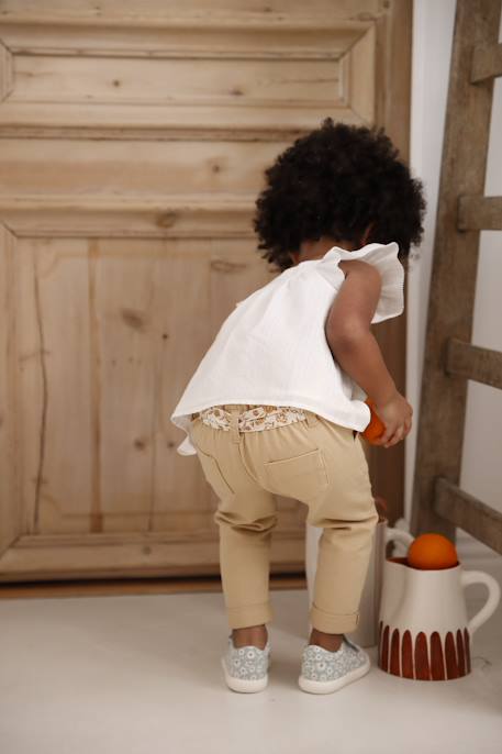 Babyblouse van katoenvoile vanille - vertbaudet enfant 