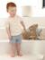 Ensemble bébé chemise rayée effet lin + short en gaze bleu grisé - vertbaudet enfant 