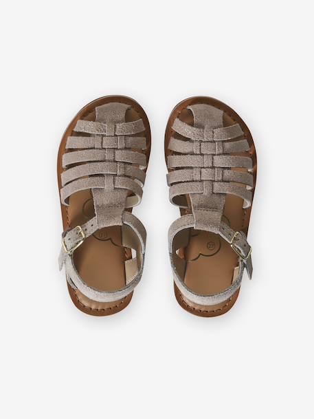 Sandales enfant cuir fisherman or - vertbaudet enfant 