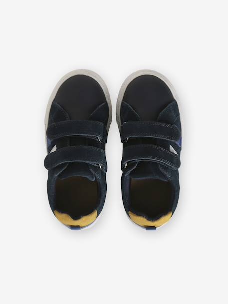 Baskets enfant cuir scratchs lot bleu+marine - vertbaudet enfant 