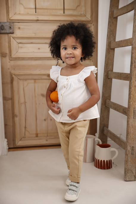 Blouse en voile de coton bébé vanille - vertbaudet enfant 
