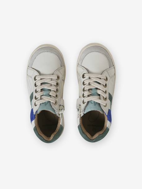 Leren kindersneakers, kleutercollectie ecru - vertbaudet enfant 