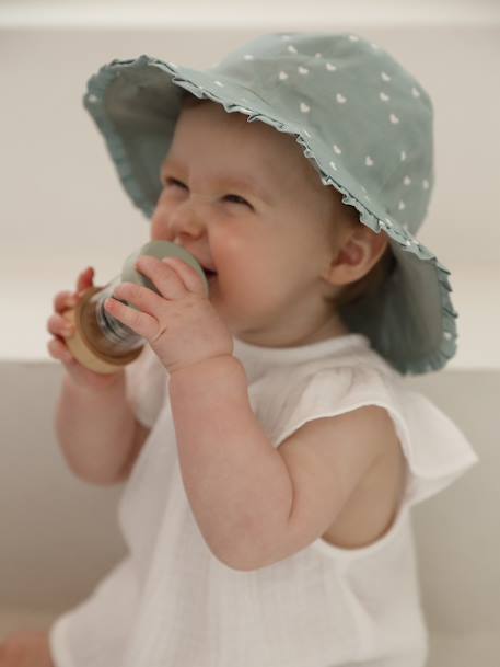 Bob motifs coeurs bébé bleu grisé - vertbaudet enfant 