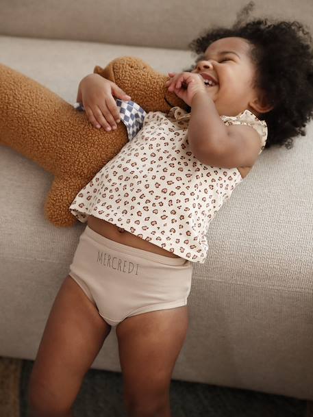 Lot de 5 culottes semainier bébé lot blanc - vertbaudet enfant 
