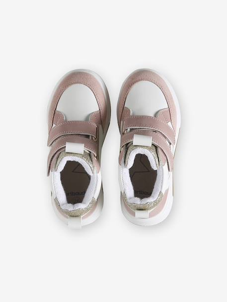 Hoge kindersneakers met klittenband marineblauw+veel roze - vertbaudet enfant 