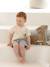 Ensemble bébé chemise rayée effet lin + short en gaze bleu grisé - vertbaudet enfant 