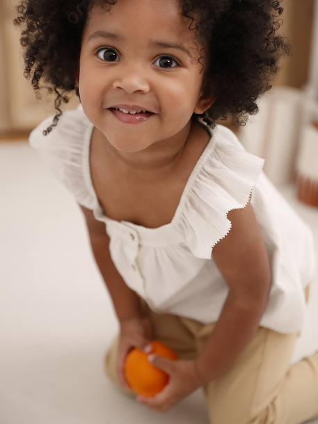 Blouse en voile de coton bébé vanille - vertbaudet enfant 