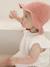Chapeau en broderie anglaise bébé fille écru+vert sauge+vieux rose - vertbaudet enfant 