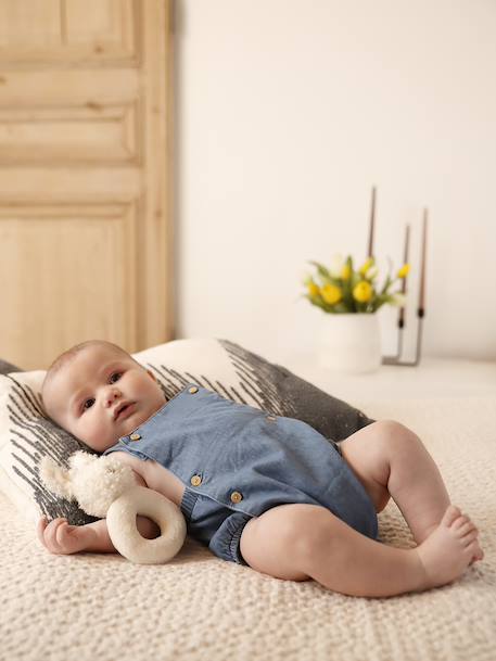 Combinaison bébé naissance forme barboteuse écru+stone - vertbaudet enfant 