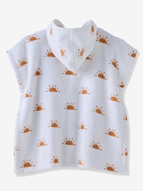 Poncho de bain / plage bébé personnalisable, avec coton recyclé blanc imprimé+rose imprimé - vertbaudet enfant 