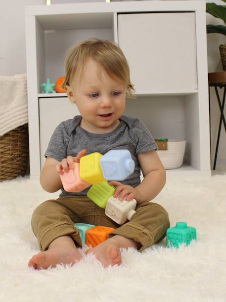 8 stapelkubussen INFANTINO meerkleurig - vertbaudet enfant 