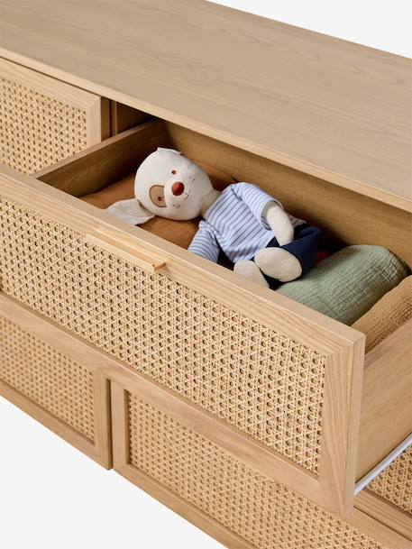 Commode double cannage ELLA avec 6 tiroirs, profondeur 42cm bois - vertbaudet enfant 