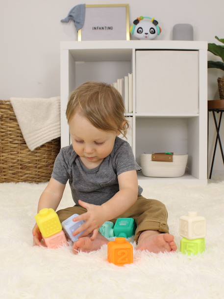 8 stapelkubussen INFANTINO meerkleurig - vertbaudet enfant 