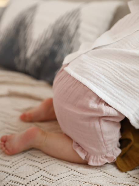 Set van 2 geboorteshorts 1 effen + 1 bedrukt rozen - vertbaudet enfant 