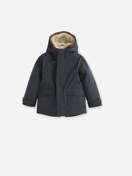 Parka garçon 3 en 1 blouson amovible bleu grisé+kaki+lichen+Marine grisé+noix de pécan - vertbaudet enfant 