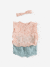 Ensemble bébé blouse short bandeau en gaze de coton rose pâle - vertbaudet enfant 
