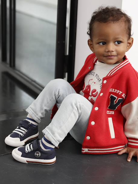 Vertbaudet baby sneakers met klittenband en veters marineblauw - vertbaudet enfant 