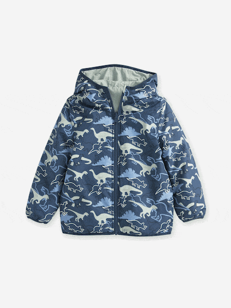 Blouson garçon réversible bleu grisé+bleu océan - vertbaudet enfant 