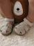 Sandales bébé fermées cuir à scratchs bleu jean+sable - vertbaudet enfant 