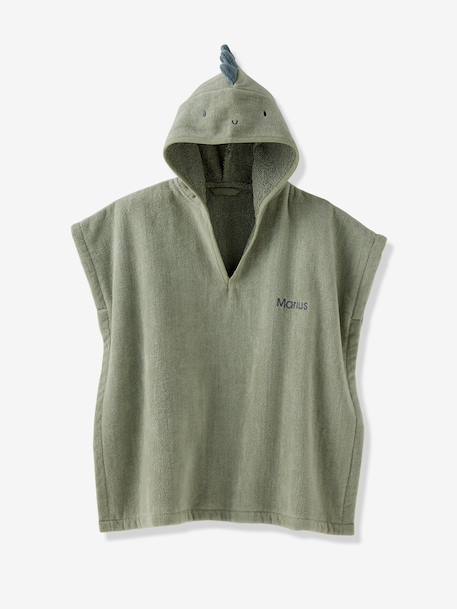 Poncho de bain bébé avec coton recyclé personnalisable Animal abricot+beige+ocre+olive - vertbaudet enfant 
