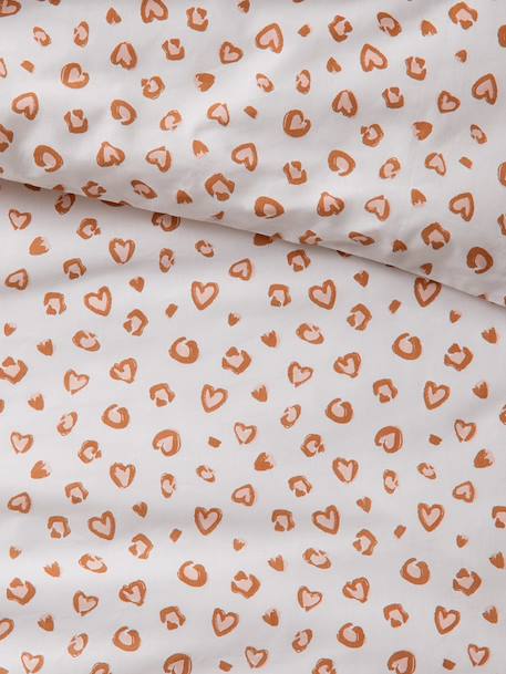 Parure de lit housse de couette enfant et taie d'oreiller LEOPARD, avec coton recyclé blanc imprimé - vertbaudet enfant 