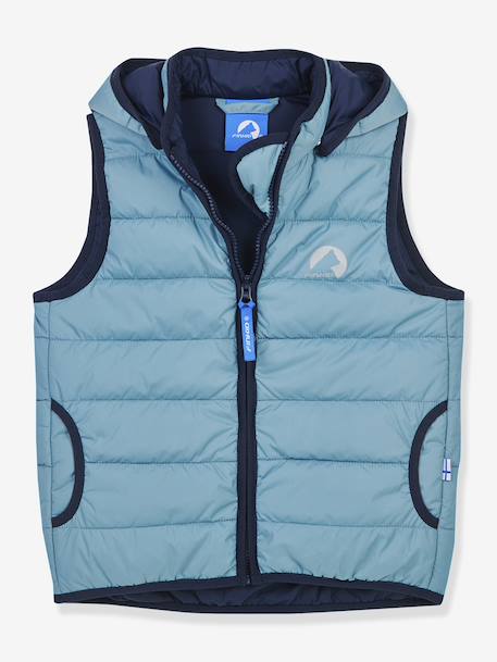 Lichtgewicht gewatteerd kindervest VANULI FINKID, zip-in binnenjas geel+grijsblauw - vertbaudet enfant 