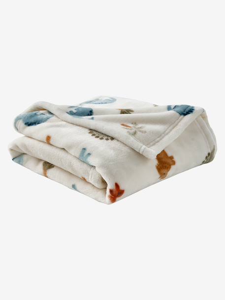 Bedrukte fleece deken. bruin, bedrukt+meerkleurig+rood, bedrukt+wit, bedrukt - vertbaudet enfant 