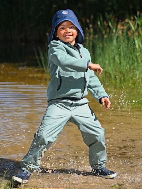 Fleece kinderjas PAUKKU FINKID, zip-in binnenjas geel+marineblauw+paars+turquoiseblauw - vertbaudet enfant 