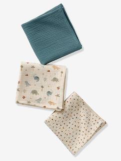 Verzorging-Matras, luieraccessoire-Set van 3 hydrofiele doeken van katoengaas MINISAURUS