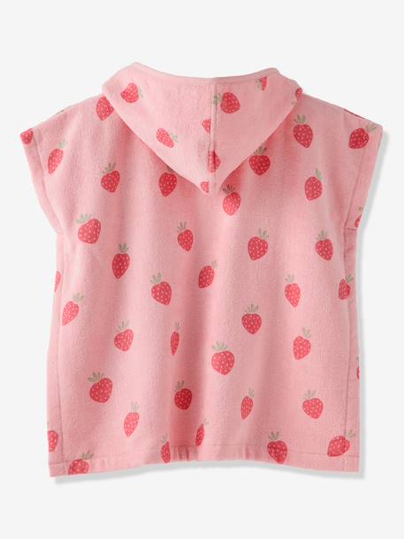 Poncho de bain / plage bébé personnalisable, avec coton recyclé blanc imprimé+rose imprimé - vertbaudet enfant 
