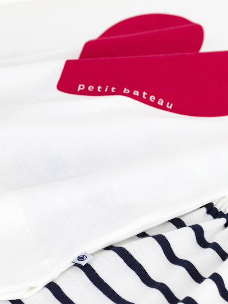 Pyjamashort voor kinderen met hartjesprint PETIT BATEAU marineblauw - vertbaudet enfant 