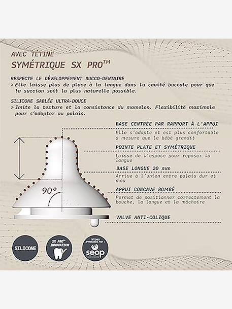 Biberon 270 ml tétine SXPro M Wonderland beige - vertbaudet enfant 