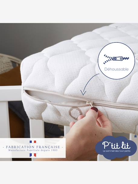 Matelas bébé déhoussable Coton bio* blanc - vertbaudet enfant 