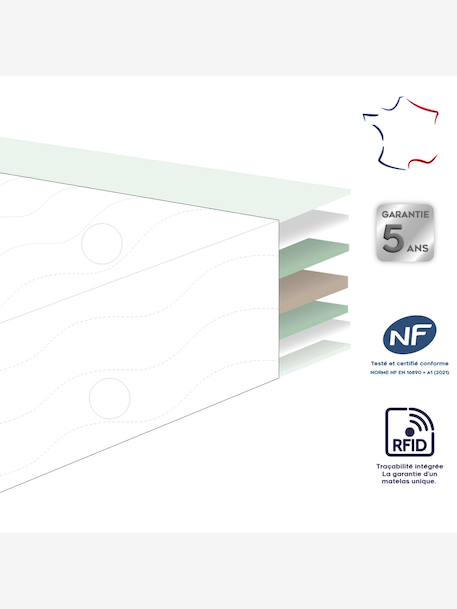 Babymatras met afneembare hoes Dodococo wit - vertbaudet enfant 