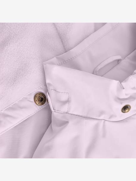Waterdichte meisjesjas voor het tussenseizoen met fleecevoering MATALGEA MINI A TURE lila (poederkleur)+roze (poederkleur)+rozenhout+saliegroen - vertbaudet enfant 