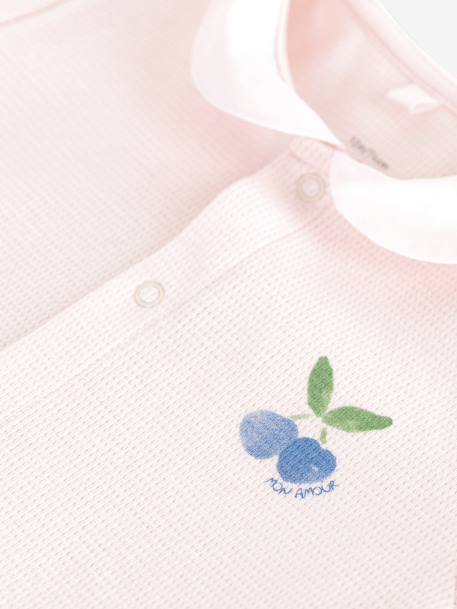 Combinaison courte bébé col Claudine blush - vertbaudet enfant 