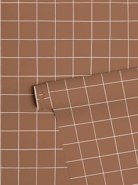 Papier peint Quadrillage brun - vertbaudet enfant 