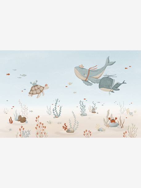 Vliesbehang panorama Zeebodem De walvissen LILIPINSO blauw - vertbaudet enfant 