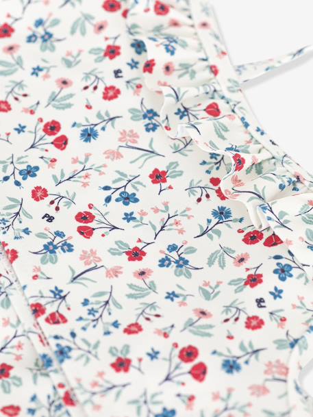 Maillot de bain 2 pièces fleuri fille blanc - vertbaudet enfant 
