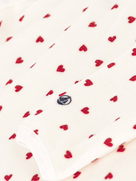 Pyjama bébé en velours coeurs blanc - vertbaudet enfant 