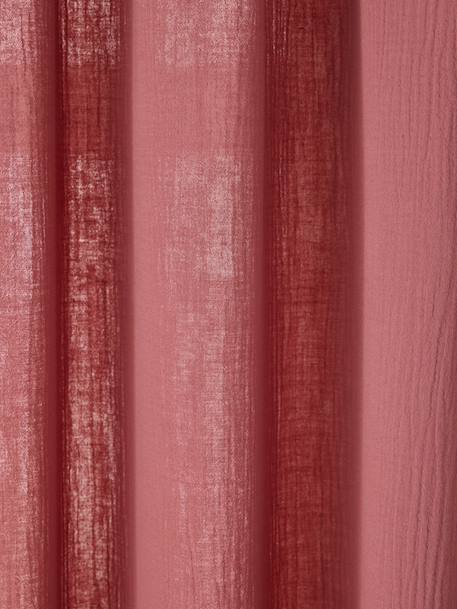 Rideau tube tamisant en gaze de coton blanc+bleu grisé+cannelle+écru+rose+rose poudré+vert sauge - vertbaudet enfant 