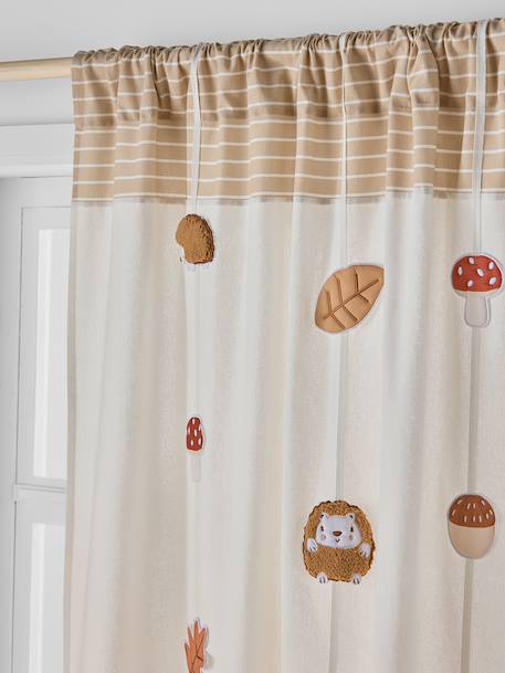 Rideau guirlande tube tamisant Hérisson beige - vertbaudet enfant 