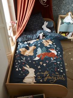 Linge de maison et décoration-Linge de lit enfant-Parure housse de couette enfant et taie d'oreiller BROCÉLIANDE, avec coton recyclé 
