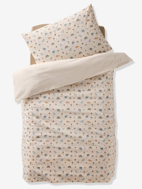 Parure housse de couette bébé et taie d'oreiller MINISAURUS écru - vertbaudet enfant 