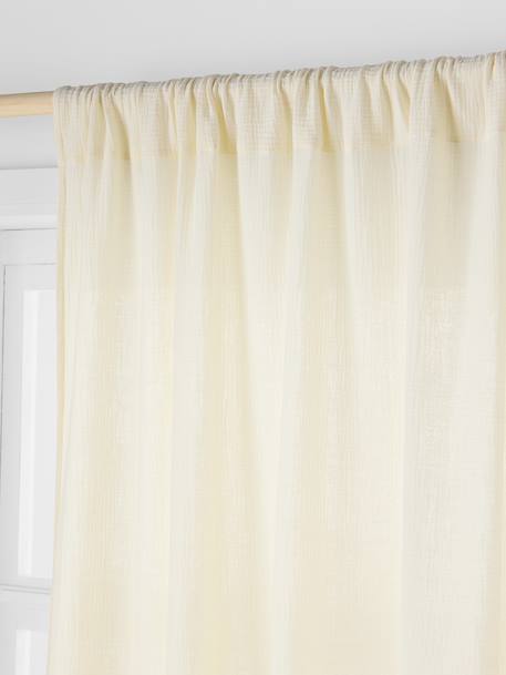 Rideau tube tamisant en gaze de coton blanc+bleu grisé+cannelle+écru+rose+rose poudré+vert sauge - vertbaudet enfant 