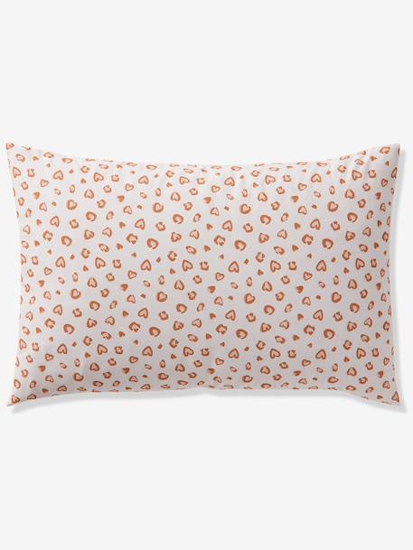 Parure de lit housse de couette enfant et taie d'oreiller LEOPARD, avec coton recyclé blanc imprimé - vertbaudet enfant 