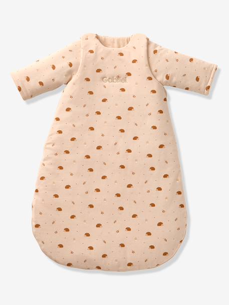 Slaapzak met afneembare mouwen HÉRISSON beige, bedrukt - vertbaudet enfant 